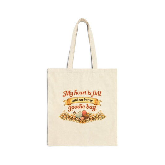 Grandma Goodie Bag Tote – “My Heart Is Full” Canvas Gift Bag