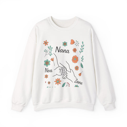 Personalized  Nana Floral Family Names Sweatshirt – Template