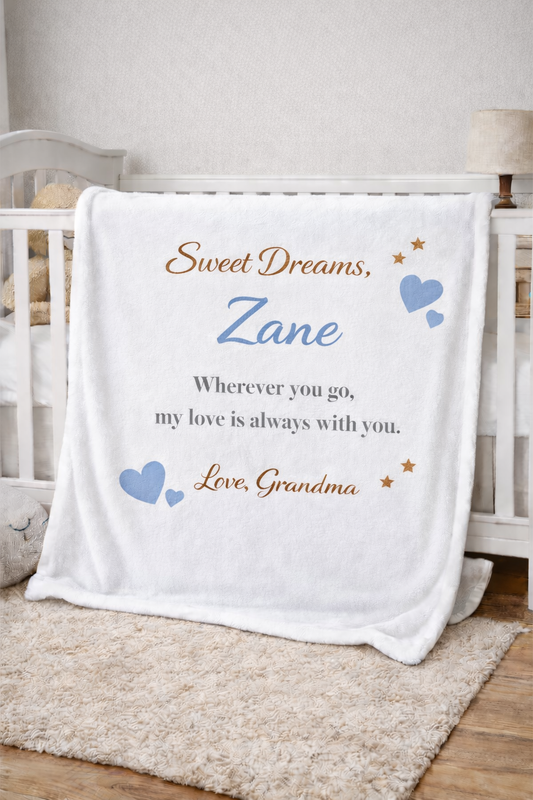 Sweet Dreams Personalized Blanket From Grandpa to Grandchild