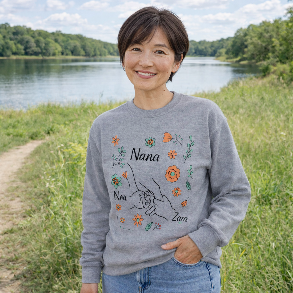 Where Love Lives — Personalized Family Names Keepsake Floral Sweatshirt