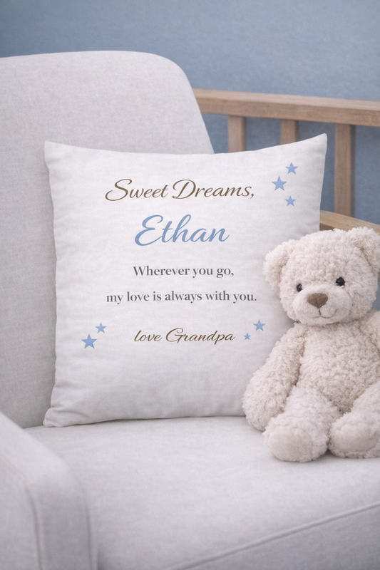 Sweet Dreams Personalized Pillow from Grandpa to Grandchild