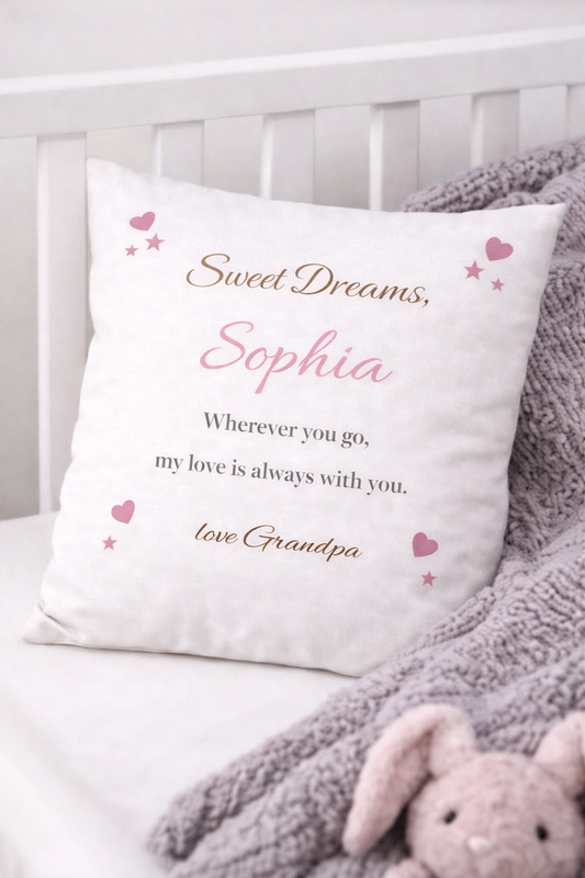 Sweet Dreams Personalized Pillow from Grandpa to Grandchild
