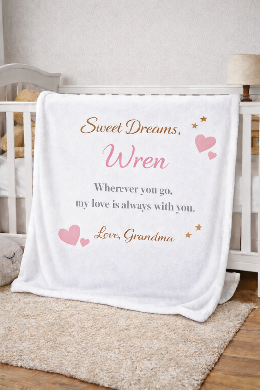 Sweet Dreams Personalized Blanket from Grandma to Grandchild