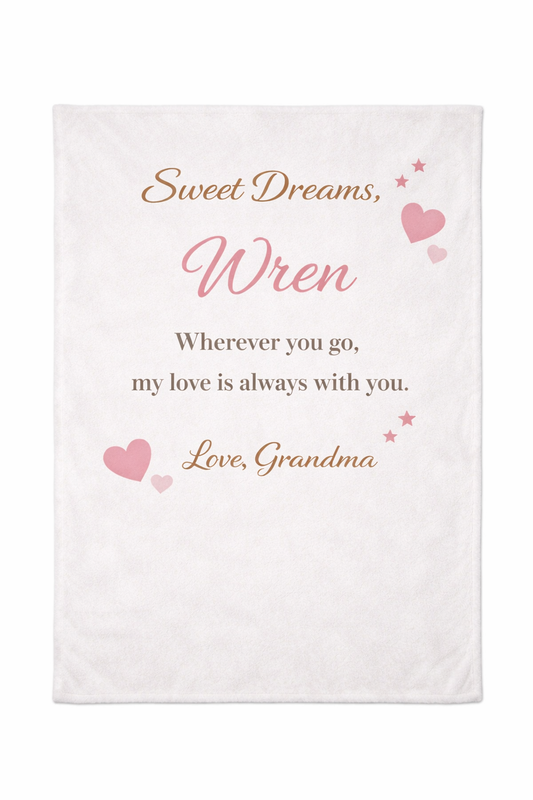Sweet Dreams Personalized Blanket from Grandma to Grandchild